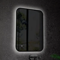 Зеркало Art&Max Siena S 55х80 черное, с LED-подсветкой, 6000К