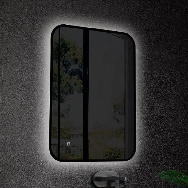 Зеркало Art&Max Siena S 55х80 черное, с LED-подсветкой, 6000К