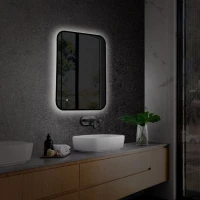 Зеркало Art&Max Siena S 55х80 черное, с LED-подсветкой, 6000К