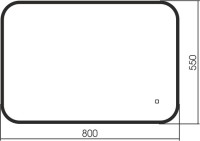 Зеркало Art&Max Siena S 55х80 черное, с LED-подсветкой, 6000К