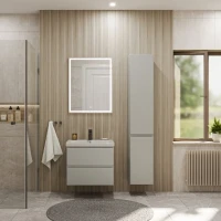 Тумба с раковиной SanStar Riana 60 подвесная, grey, раковина Moduo 60