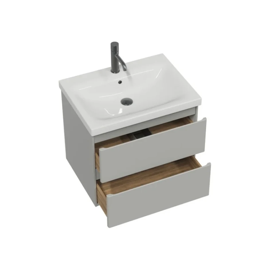 Тумба с раковиной SanStar Riana 60 подвесная, grey, раковина Moduo 60