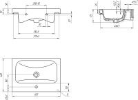 Тумба с раковиной SanStar Riana 60 подвесная, grey, раковина Moduo 60