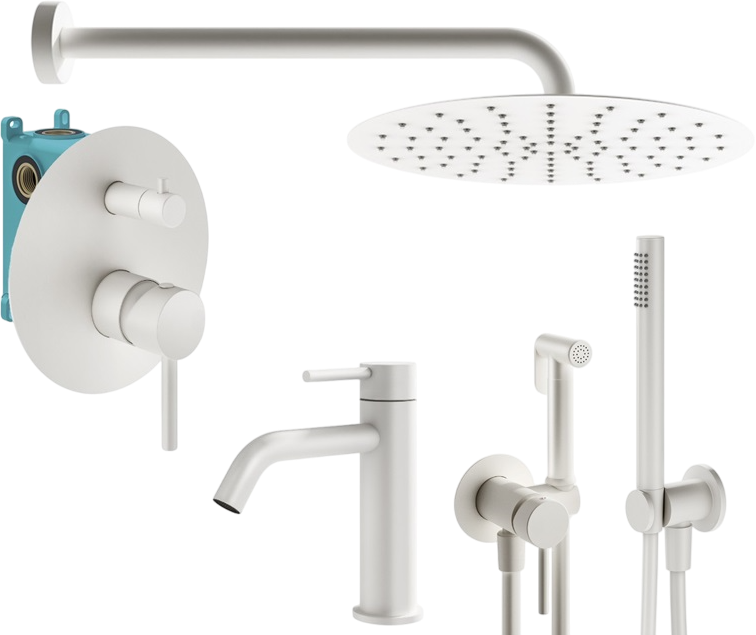 Комплект для ванной Plumberia Selection Ixo KITZXO18BO53 С ВНУТРЕННЕЙ ЧАСТЬЮ, белый матовый