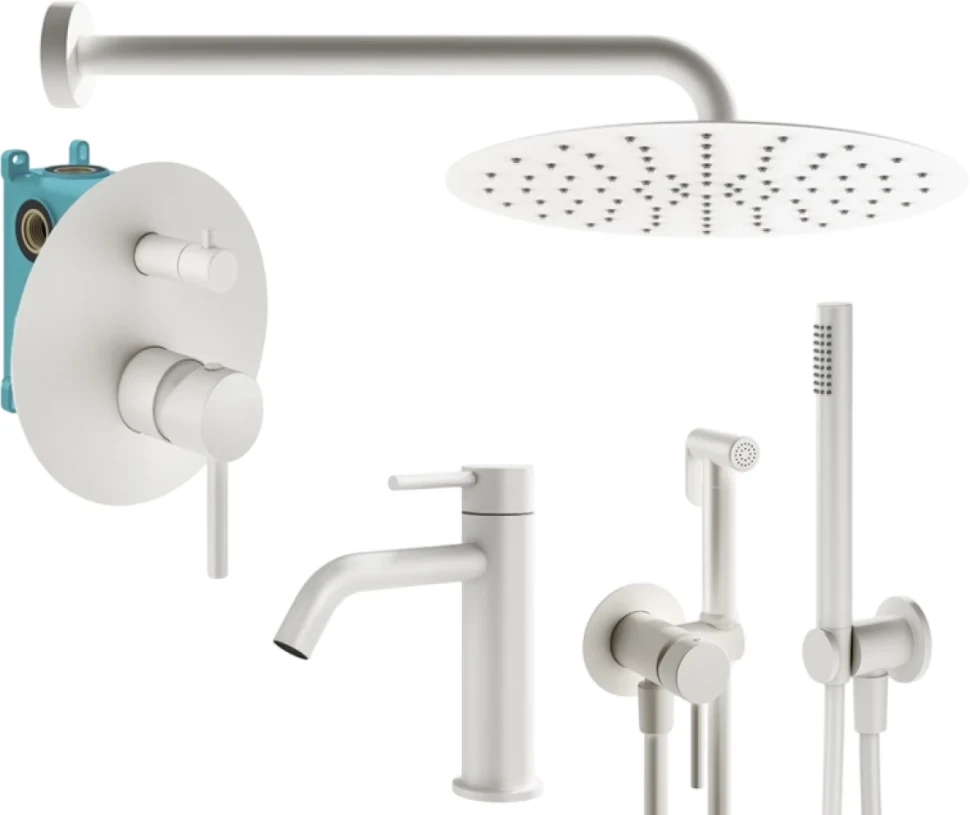 Комплект для ванной Plumberia Selection Ixo KITZXO18BO53 С ВНУТРЕННЕЙ ЧАСТЬЮ, белый матовый