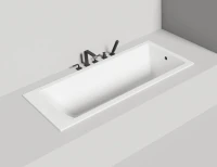 Ванна из искусственного камня Salini Cascata S-Sense 170x70 см, встраиваемая, белая, на ножках