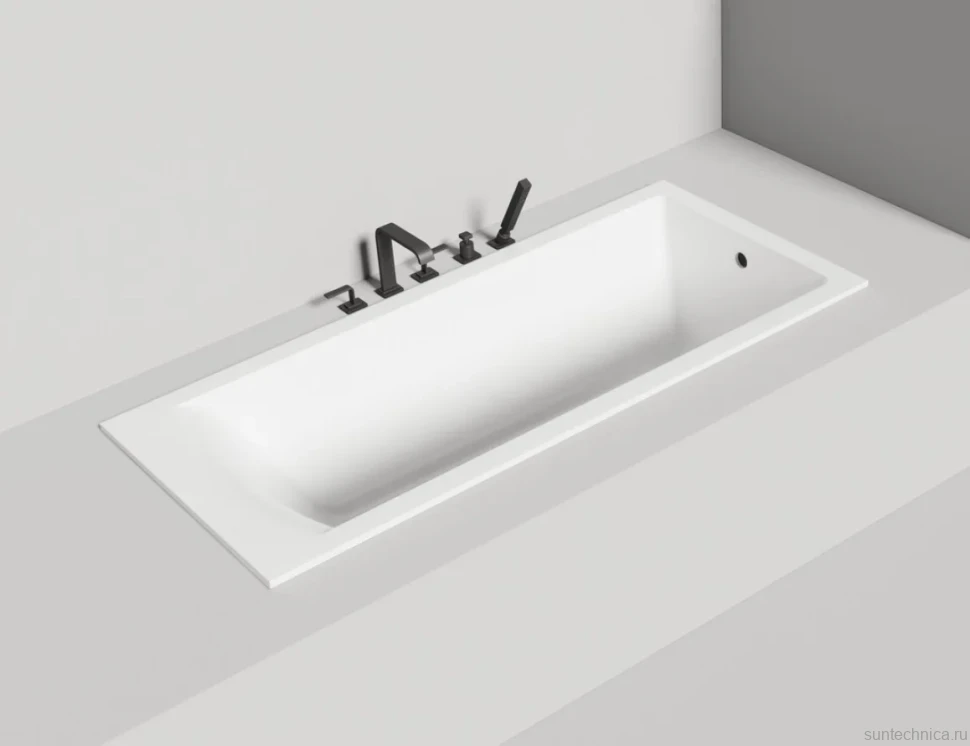 Ванна из искусственного камня Salini Cascata S-Sense 170x70 см, встраиваемая, белая, на ножках
