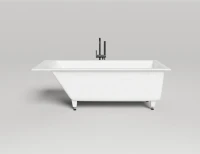Ванна из искусственного камня Salini Cascata S-Sense 170x70 см, встраиваемая, белая, на ножках