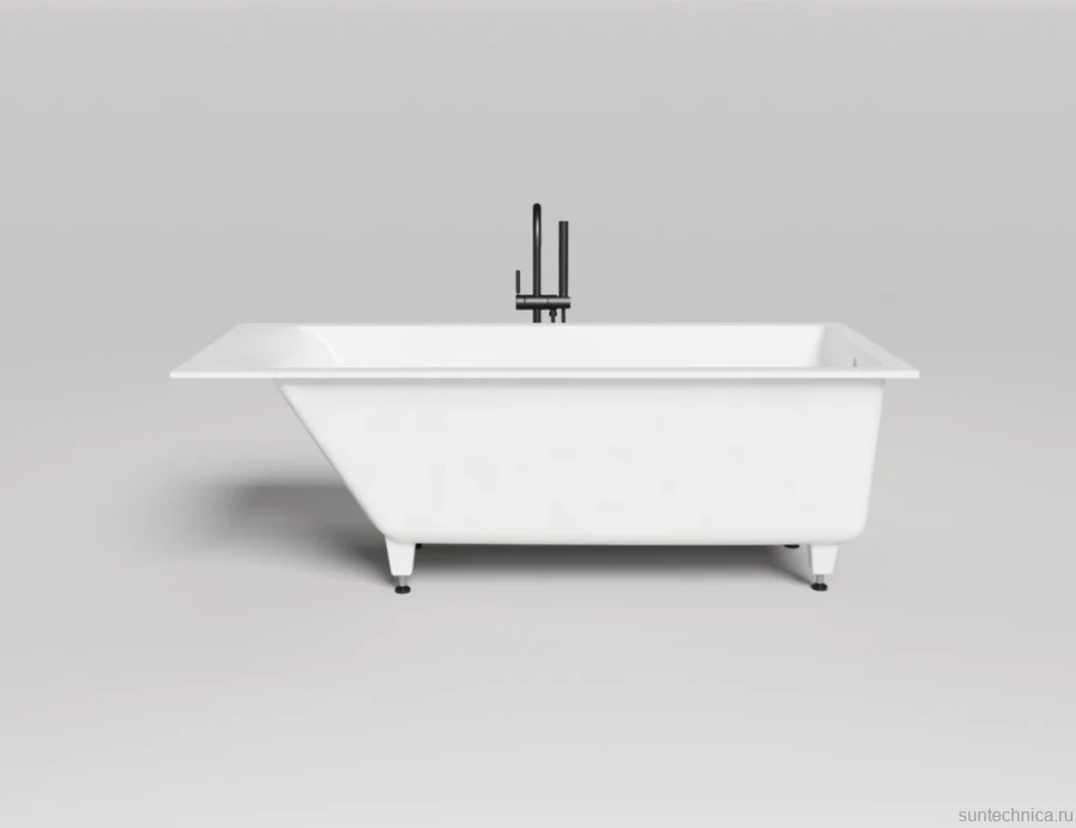 Ванна из искусственного камня Salini Cascata S-Sense 170x70 см, встраиваемая, белая, на ножках