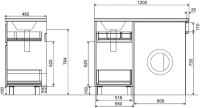 Тумба под раковину Эстет Dallas Luxe 120 напольная, 2 ящика