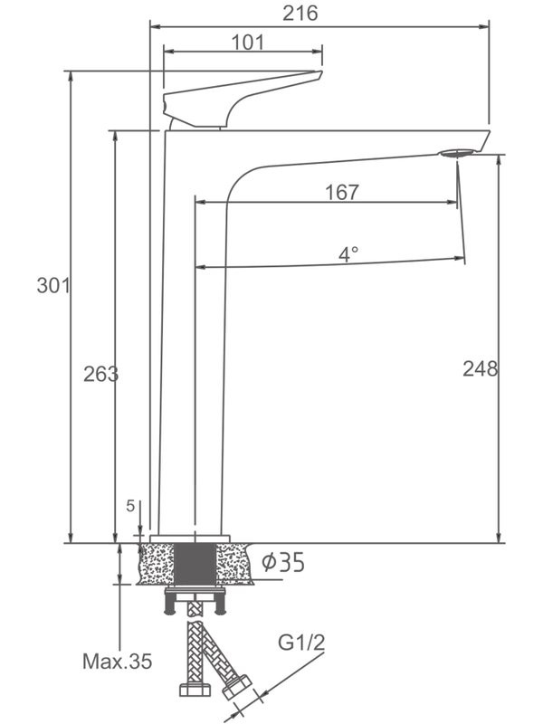 Смеситель для раковины Haiba HB11726-5 золото
