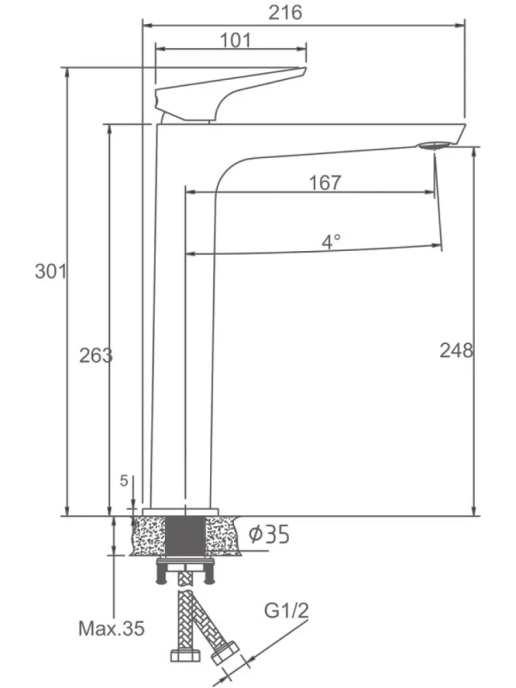 Смеситель для раковины Haiba HB11726-5 золото