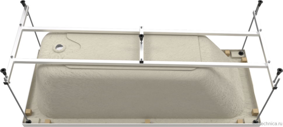 Акриловая ванна Triton Ника 180x80 см, пристенная, белая, с каркасом