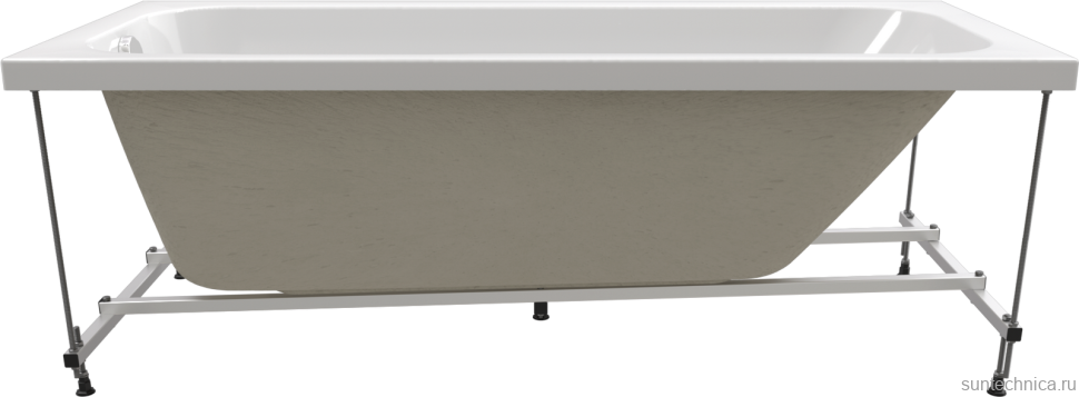 Акриловая ванна Triton Ника 180x80 см, пристенная, белая, с каркасом