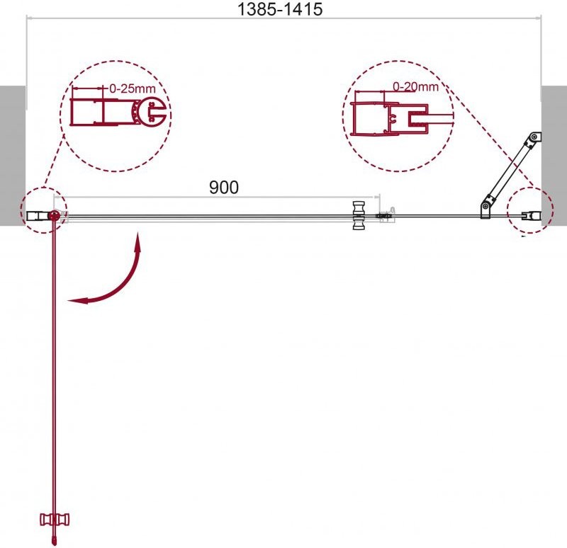Душевая дверь в нишу BelBagno Etna B-11-40+100-C-Cr
