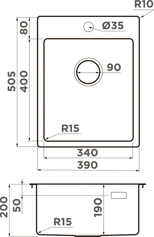 Мойка кухонная Omoikiri Amadare 39-IN
