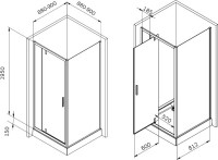Душевой уголок AM.PM Gem W90G-404-9090-MT 90х90 см