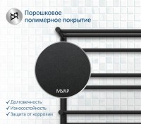 Полотенцесушитель водяной AQUATEK Альфа П10 50x80 черный муар