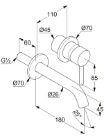 Смеситель для раковины Kludi Bozz 38244N576 С ВНУТРЕННЕЙ ЧАСТЬЮ, брашированный никель PVD