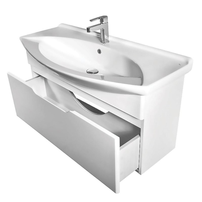 Тумба с раковиной Dreja Laguna 85 подвесная, белый глянец