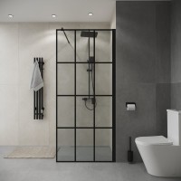 Душевая перегородка Niagara Eco NG-552-90 BLACK 90х190, профиль черный, стекло прозрачное