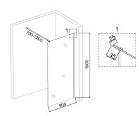Душевая перегородка Niagara Eco NG-552-90 BLACK 90х190, профиль черный, стекло прозрачное