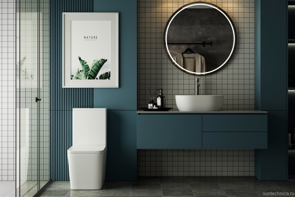 Унитаз-компакт напольный Abber Rechteck AC1210T безободковый, с микролифтом, белый