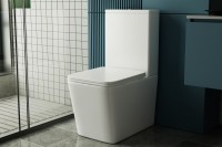 Унитаз-компакт напольный Abber Rechteck AC1210T безободковый, с микролифтом, белый