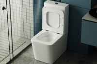 Унитаз-компакт напольный Abber Rechteck AC1210T безободковый, с микролифтом, белый