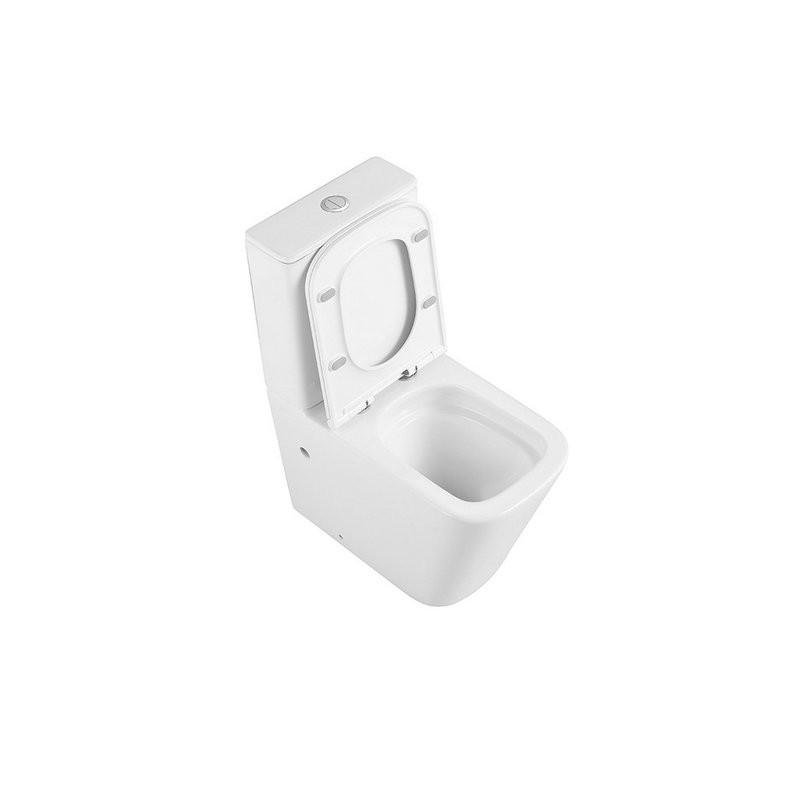 Унитаз-компакт напольный Abber Rechteck AC1210T безободковый, с микролифтом, белый