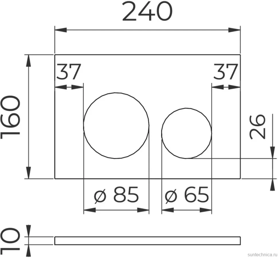 Кнопка смыва RGW SWH 07B черная