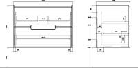 Мебель для ванной комнаты SanStar Noche 80 подвесная, графит софт, раковина Миранда