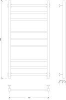 Полотенцесушитель водяной Secado Модена 4603777441517 105x55 см, матовый черный, лесенка