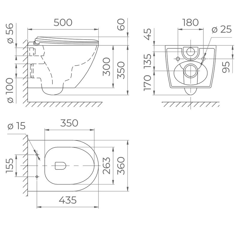 Унитаз подвесной RGW SW-51