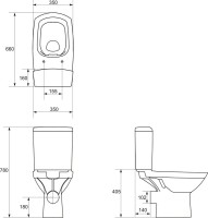 Унитаз-компакт напольный Cersanit Carina Clean On 011 3/5 DPL EO slim