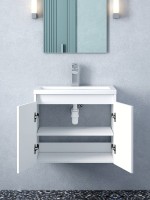 Тумба с раковиной Corozo Блисс 60 подвесная, белая