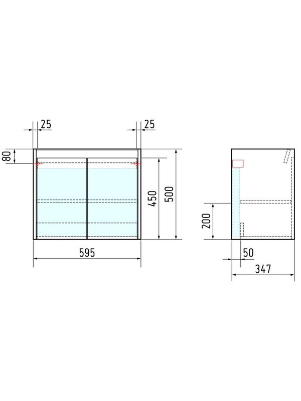 Тумба с раковиной Corozo Блисс 60 подвесная, белая