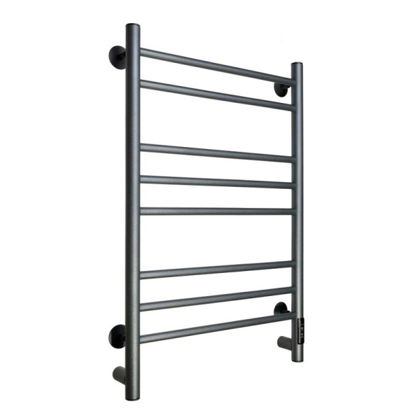 Полотенцесушитель электрический Comfysan Vita EC-8 80x55 см, подключение справа, слева, скрытое подключение справа, оружейная сталь, лесенка, из стали