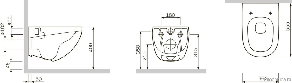 Унитаз подвесной AM.PM Sensation FlashClean C301700WH