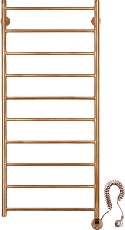 Полотенцесушитель электрический Secado Триада 1 плюс 125x55 см, подключение справа, бронза, лесенка, латунь