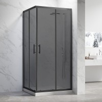Душевой уголок Veconi Rovigo RV-27B 120х80 см, профиль матовый черный, стекло тонированное