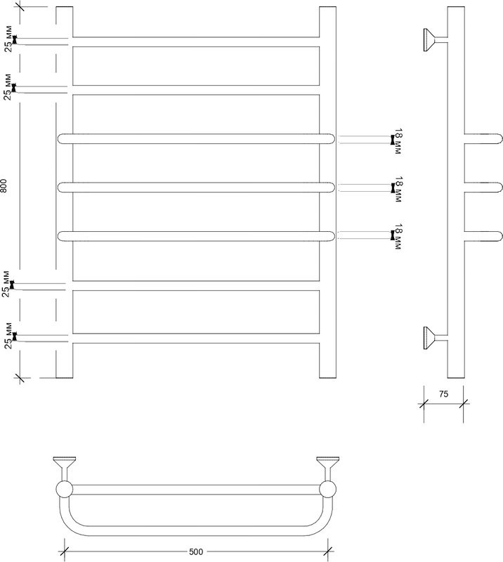 Полотенцесушитель водяной Secado Триест 4603777468439 80x55 см, глянцевый хром, лесенка