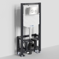 Система инсталляции для унитазов Wasserkraft Dill 61TLT.010.ME.BN01 с кнопкой смыва никель