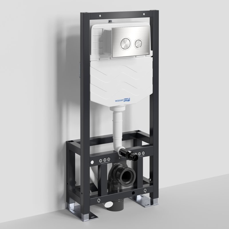 Система инсталляции для унитазов Wasserkraft Dill 61TLT.010.ME.BN01 с кнопкой смыва никель