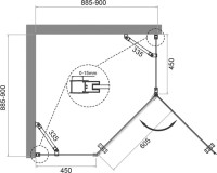 Душевой уголок BelBagno Etna P-1-90-C-Cr