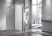 Душевая перегородка Vincea Walk-in VSW-1H100CLB 100 см, профиль матовый чёрный, стекло прозрачное