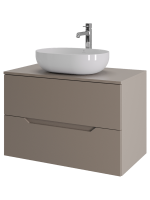 Тумба с раковиной Orange Line 80 подвесная, 2 ящика, матовый латте с раковиной B05-480W