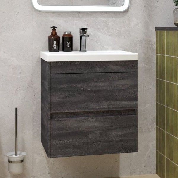 Тумба с раковиной Art&Max Family-M 40 подвесная, iron stone