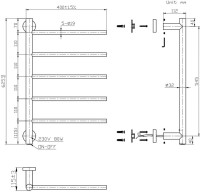 Полотенцесушитель электрический Bauedge Nimb AF0002 40x62,5 белый матовый