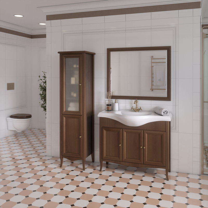 Шкаф-пенал для ванной Caprigo Лион 45 L орех античный